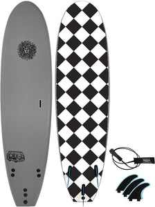 KONA SURF CO. Malibu Beginners Surfboard for Adults and Kids - Soft Board Foam Top Surfboard Foamie for Beach of Softboards - Includes Removable Fins and Leash